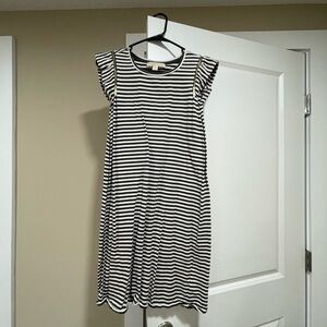 Michael Kors Green and White Striped Top